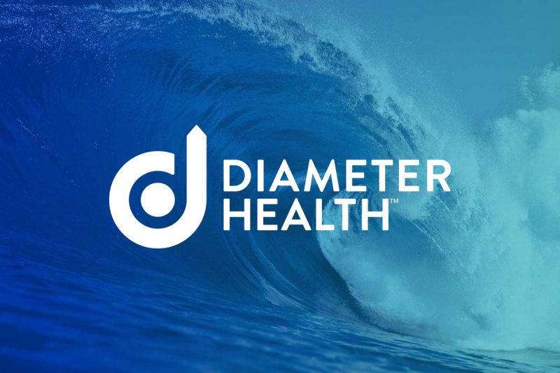 Diameter Health logo with waves crashing background